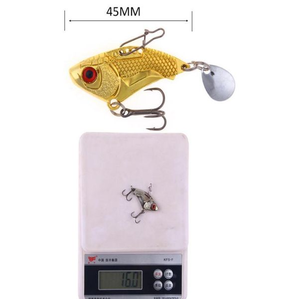 

1pcs metal vib fishing lures 45mm 16g vivid vibrations gold sliver spoon lure bass artificial fishing hard bait cic qyltsi