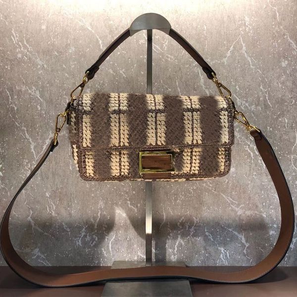 

woven baguette bag women crossbody bags shoulder purse fashion straw grass weaving patchwork color women flap wallets ship