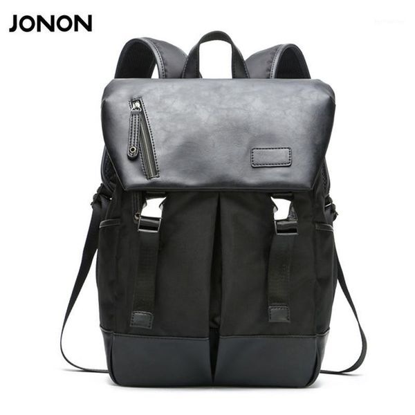 

backpack jonon 2021 male functional bags lap14 men pu leather big capacity school backpacks for teenagers1