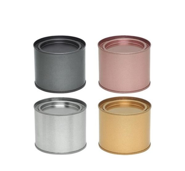 

tea can tins pot jar comestic containers portable seal metal tea can tinplate round candle home kitchen storage can sn3548