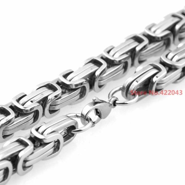 

charming modal casual men 4/5/8mm byzantine stainless steel braided chain bracelet necklaces silver color mens jewelry 7-40"