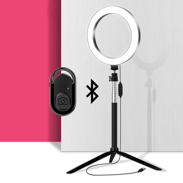 LED Ringlight Circle Lamba Selfie Halka Işık Bluetooth Uzaktan Ile Uzaktan Makyaj Video Fotoğraf Stüdyosu Aydınlatma Youtube Tiktok