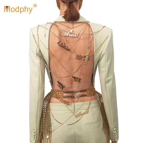 

heavy industry custom gold chain backless blazer coat women single button slim party coat female 2020 fashion new tide1, Black