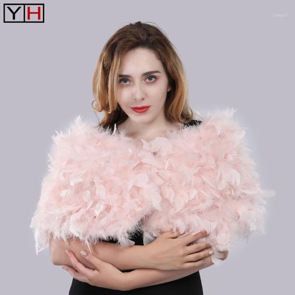 

fashion fur cape lady real ostrich feathers fur shawl dinner bride white ivory shrug bridal party shawls, Black
