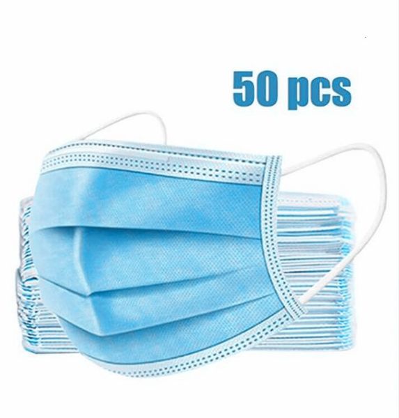

3 layer ear-loop face mouth masks cover 3-ply non-woven disposable dust mask soft breathable outdoor part 33c3k1