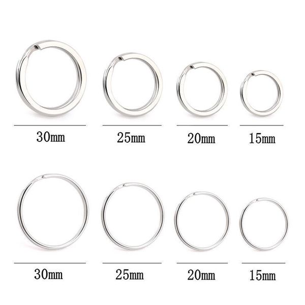 

round metal split keyring keychain flat line key holder ring diy key chains accessories keyfob jewelry making findings w qylqyo