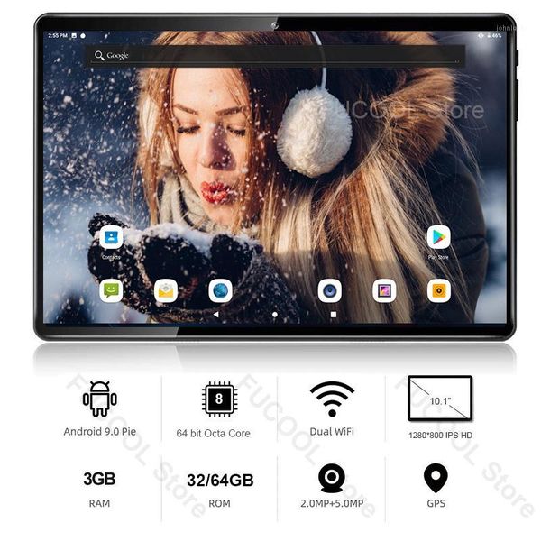

tablet pc global version 10 inch 5g wifi octa core 3gb ram 64gb rom android 9 os 1280x800 ips 5.0mp camera 4g fdd lte type c gps1