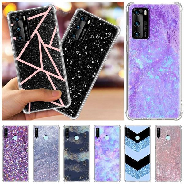 

glitter bling powder phone case for huawei e p30 p40 p smart 2021 z 2019 p20 lite pro airbag soft shell