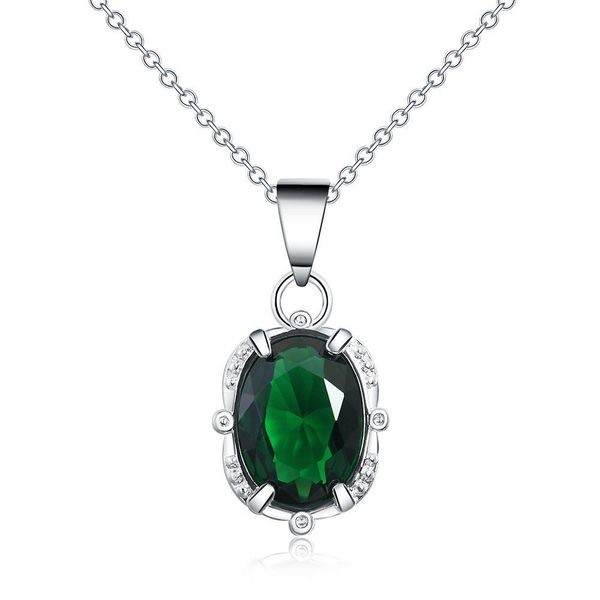 

charms wedding green crystal silver color for women necklace jewelry silver jewelry fashion cute pendant necklace ln017 h bbybrv