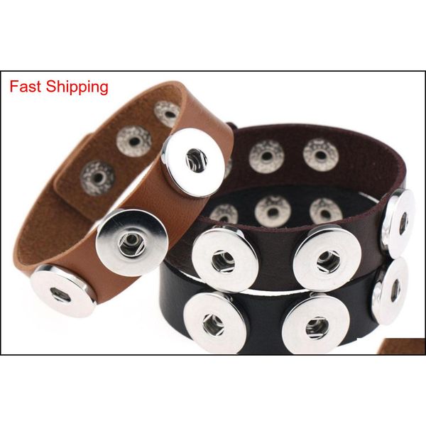 

new snap button bracelet&bangles 14 color pu leather bracelets for women 18mm sn qylivh bde_home, Golden;silver