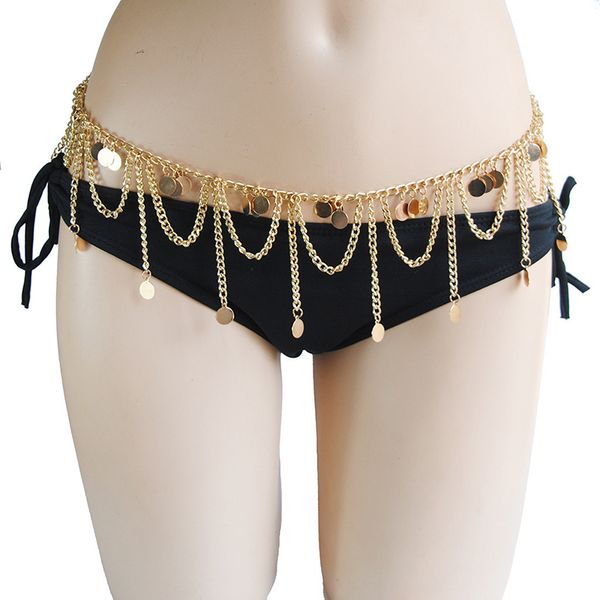 

boho silver gold metal belly waist chain tassel sequins charms body multilayer chain bikini beach turkish dance belt jewelry