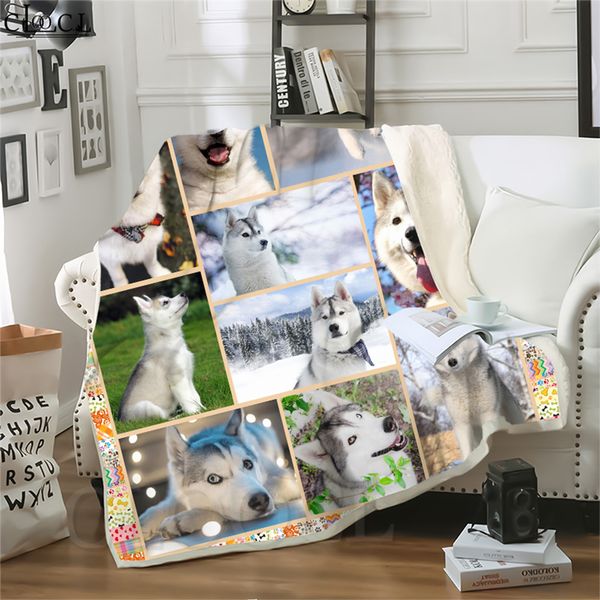 

cloocl new animal siberian husky dog 3d print harajuku air conditioning blanket sofa teens bedding throw blankets plush quilt