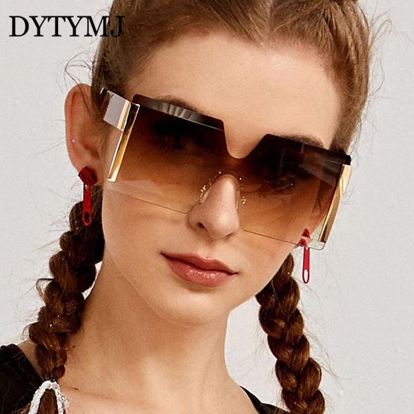 

dytymj oversized rimless sunglasses women square sun glasses for women designer sunglasses gafas de sol mujer, White;black
