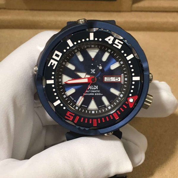 

light men's watch night automatic mechanical diving, Slivery;brown