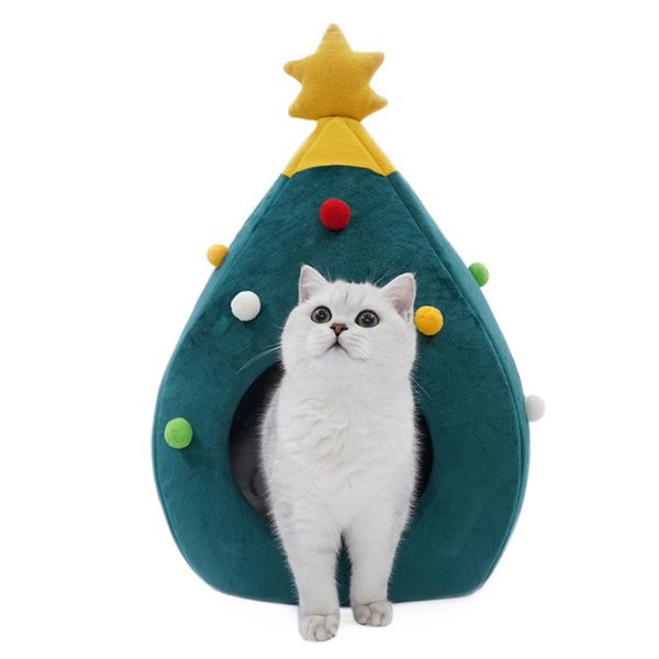 

pet cat bed christmas comfortable pet bed christmas tree winter warm pets nest cat house mat dog bed for cats litter kennel home
