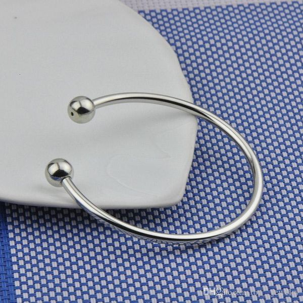 

cuff open 925 sterling women silver fill bangle 60mm /65mm size fit european beads charm bracelet, Black