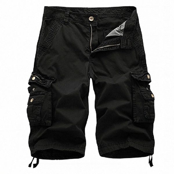 

men's stylish streetwear straight shorts cargo pants multiple pockets knee length pants casual daily solid color breathable outdoor mid, White;black