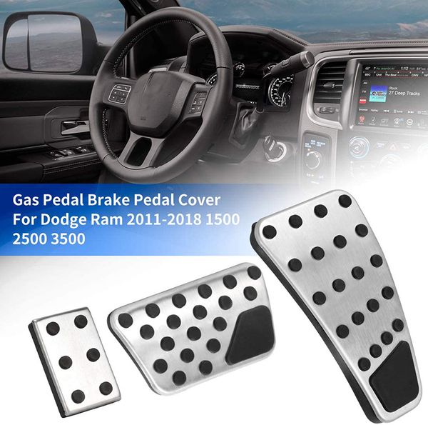 

silver car accelerator gas pedal brake pedal for dodge ram 2011-2018 1500 2500 3500 interior accessories