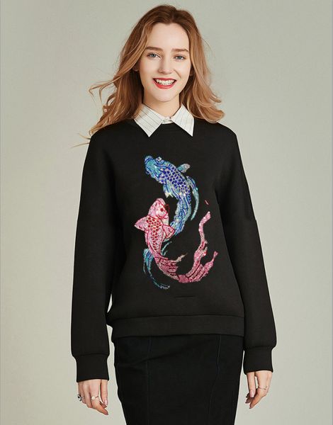

womens stone diamond long-sleeve of ladies sweatshirts hoodies women sweater for women's regular female sweatshirt e1b9, Black