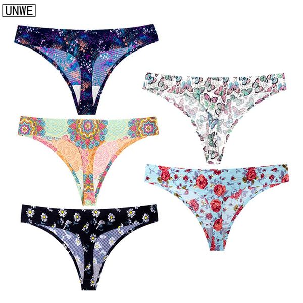 

eu xs-l bohemia seamless panties woman floral thong lady sports cute t-back g-string underwear, Black;pink