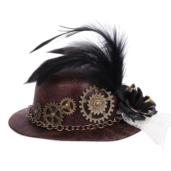 

new men women costume party props hat vintage carnival party cosplay dome bowler black steampunk hat halloween decoration
