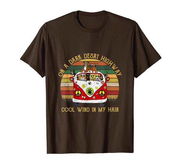 

vintage on a dark desert highway dog feel cool wind in my ha, White;black