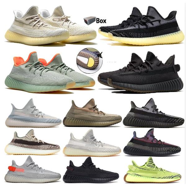 

2020 new yeehu yecheil black static 3m reflective kanye west running shoes gid glow true form clay butter men women sneakers tenfei