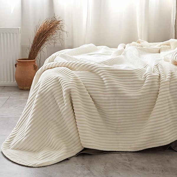 

flannel + lambskin fabric blanket solid color blanket throw super soft fleece flannel bed cover bedspread bedding fashion adult1