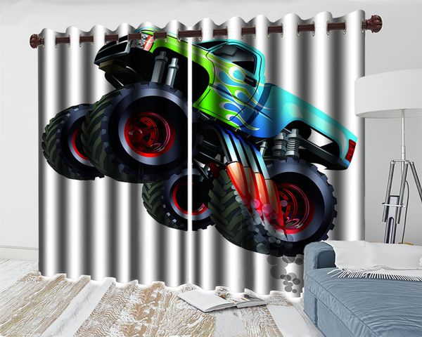 

cartoon car curtain 3d window curtain grommet living room bedroom beautifully decorated blackout curtain