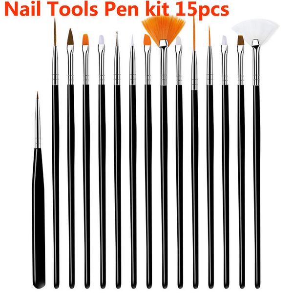 

nail tools pencil nail pen nailbrush nail tools kit 15pcs dhl ing, Yellow