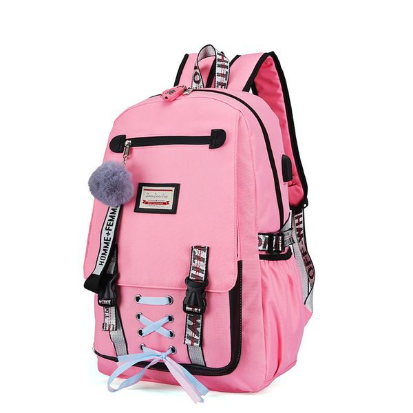 

casual backpack portable mode usb with high capacity zipper nice pink loading hombre bag for woman db60bb tfym