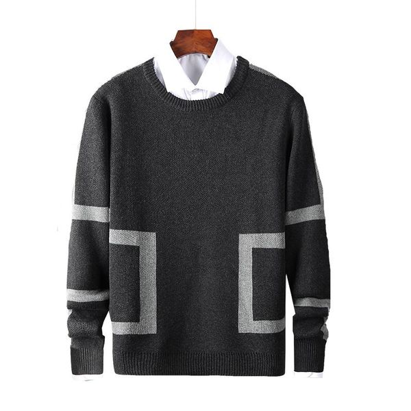 

new men's can't afford the ball all-match student sweater korean jacquard men's shirt collar fake two trendy sweaters, White;black