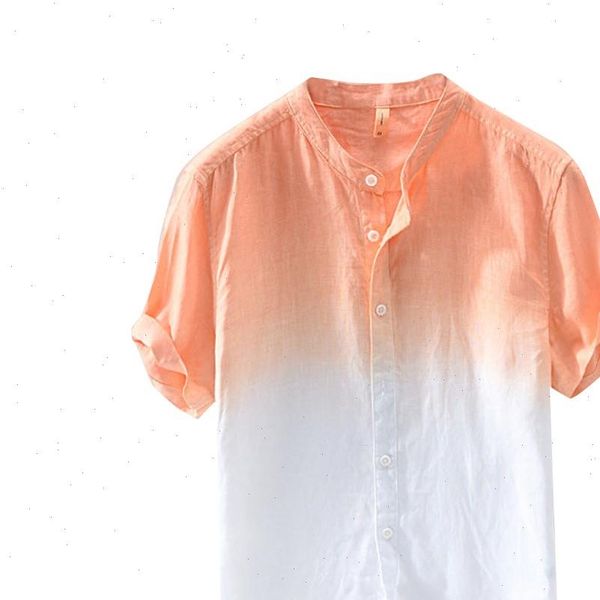 

kancoold mens shirts summer linen shirt men brand sleeve shirt mens gradient shirts male casual camisa men blouses loose top, White;black