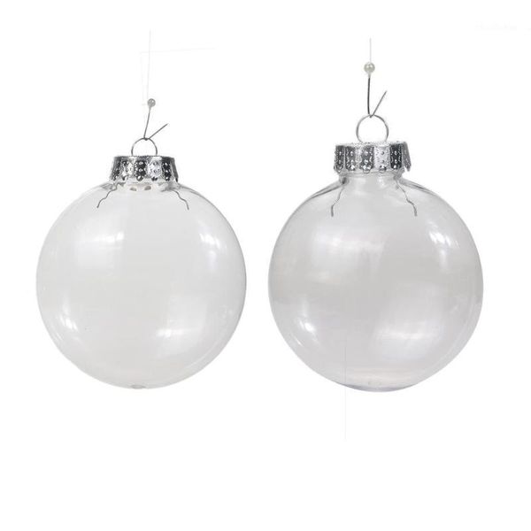

pet christmas decor clear plastic flat ball pendant party xmas home decor1