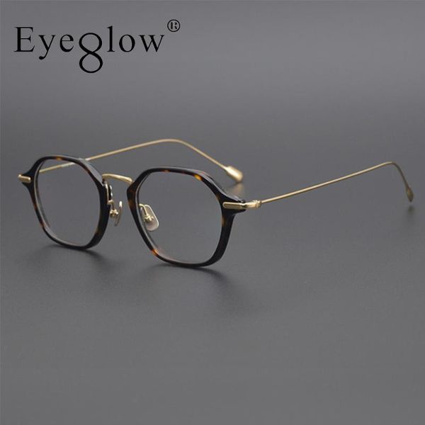 

fashion sunglasses frames japanese handmade pure titanium spectacle frame retro full glasses, Black