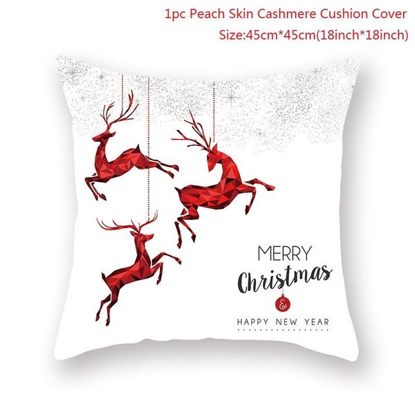 

45 * 45см счастливого рождества подушка крышка рождественские elk santa claus рождественские украшения для дома navidad decor с новым годом