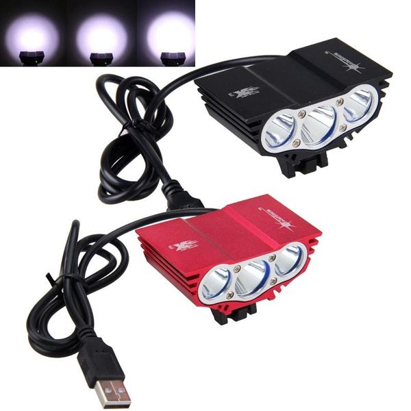 

bike lights usb light 3*t6 led mtb bicycle waterproof cycling lamp for safety night riding no battery