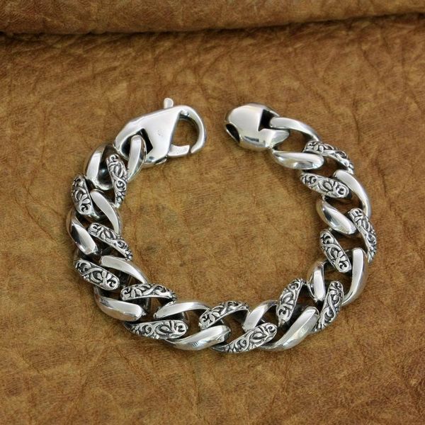 

clasp 925 mens sterling bracelet silver link lobster chain ta230