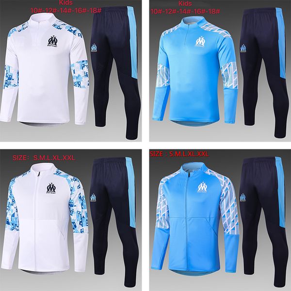 

20 21 olympique de marseille training suit 2020 2021 cotton soccer jacket maillot de foot benedetto payet thauvin om football tracksuit, Black