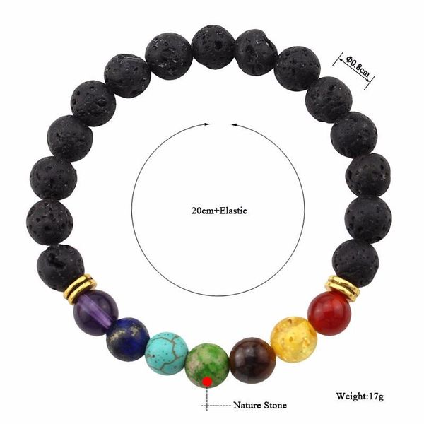 

wholesale muti-color design мужские браслеты лава 7 чакра целевочный баланс бусины браслет браслет горный хрусталь reiki молитвенные камни y