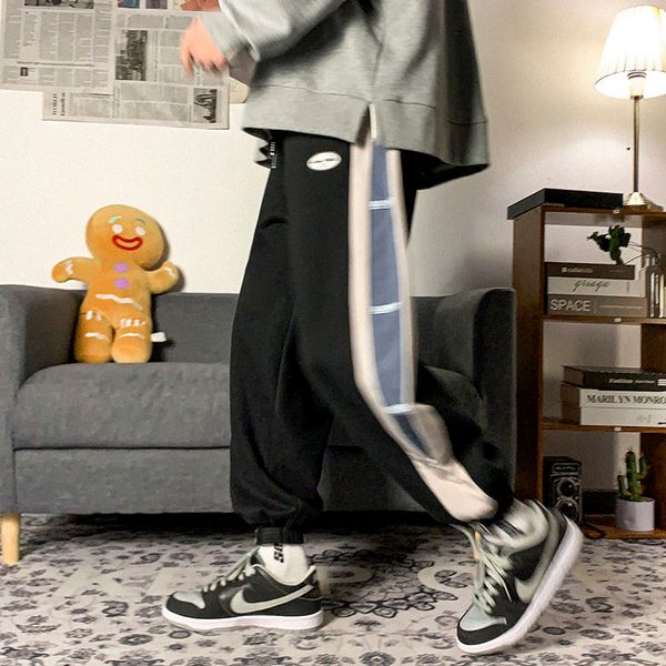 

2021 men's trousers spring and winter new style plus thickening feet pants clothing n2r6, Black
