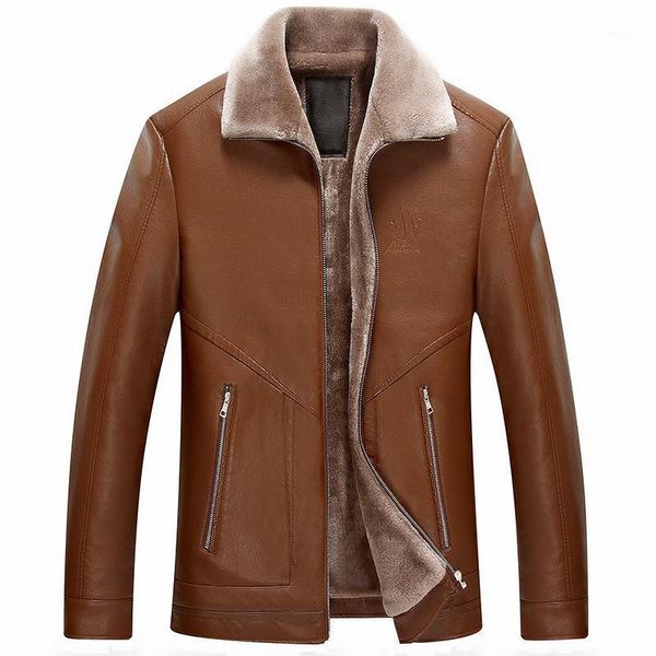 

new arrival large leather jacket thick warm winter loose casual faux fur coat men plus size m l  2xl 3xl 4xl1, Black