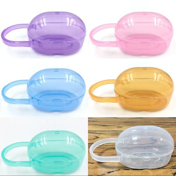 

ellipsoid case pacifier holder solid color handle appease nipple box storage portable baby supplie container 0 55xt k2
