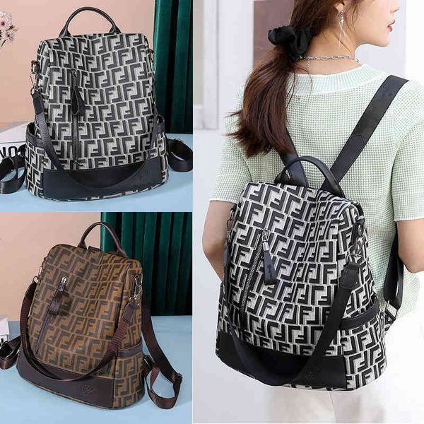 

2022 latest handbag factory store on soft leather women's large capacity waterproof small backpack light travel schoolbag bags