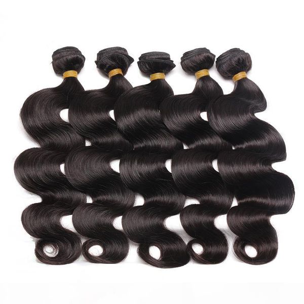 

beautystarquality high grade body wave deep wave loose curly brazilian virgin human hair indian remy hair extensions, Black