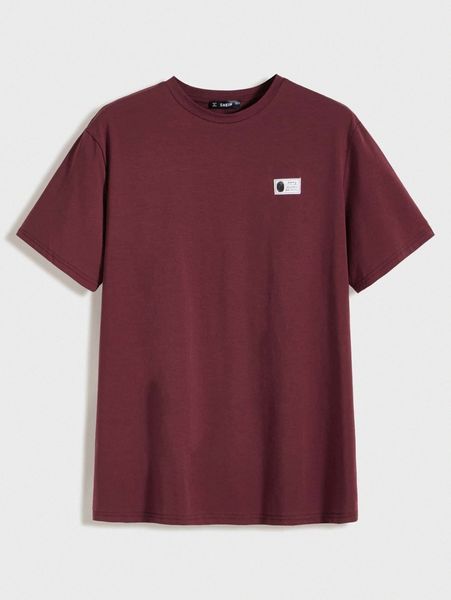 

men drop shoulder patched detail tee w0z5#, White;black