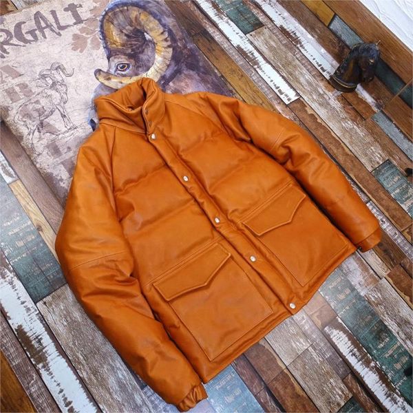 

unbleached kraft after dyeing.wooden village head layer cow leather duck down bread served in winter to keep warm1, Black