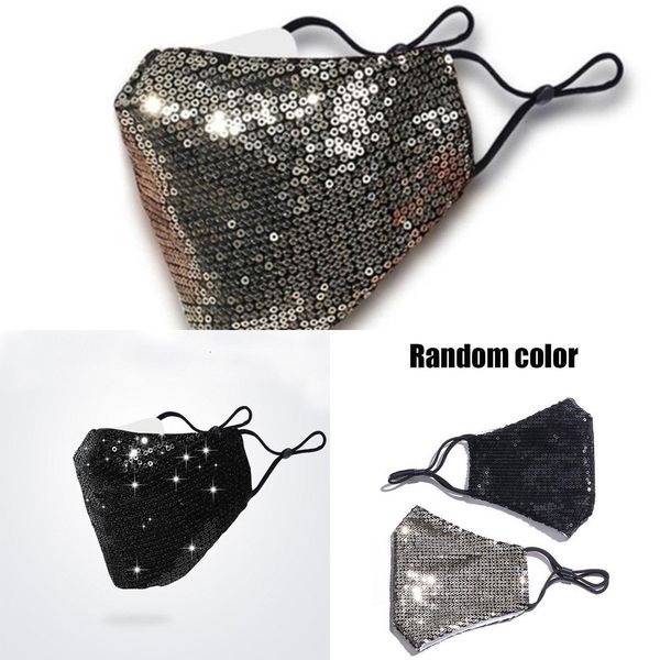 

factory2uzccare great1s2jfashion bling 3d washable pm2.5 reusable mask shield sun color gold elbow sequins shiny face co