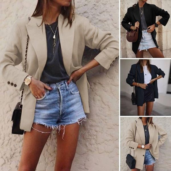 

мода твердых пиджаков женские осенние пальто 2020 zanzea повседневный с длинным рукавом, White;black