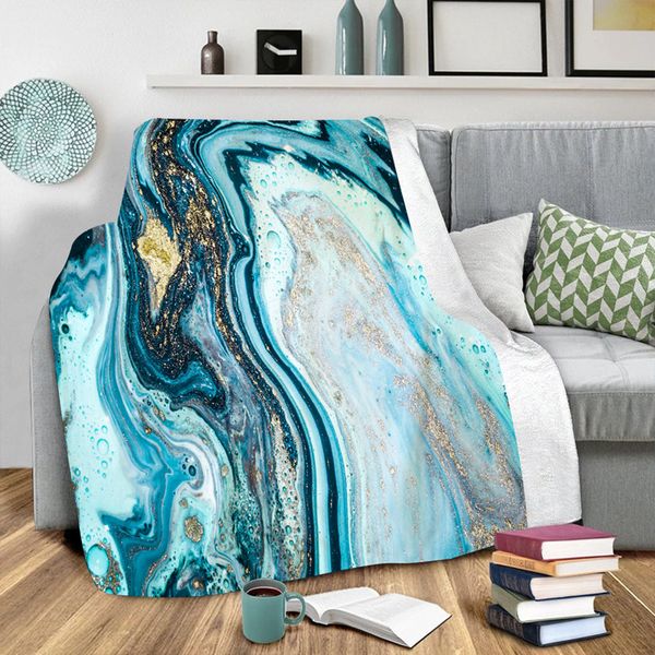 

gilding 3d printed winter warm fleece blankets 200*150cm beautiful marble air conditioning blanket dhd1648